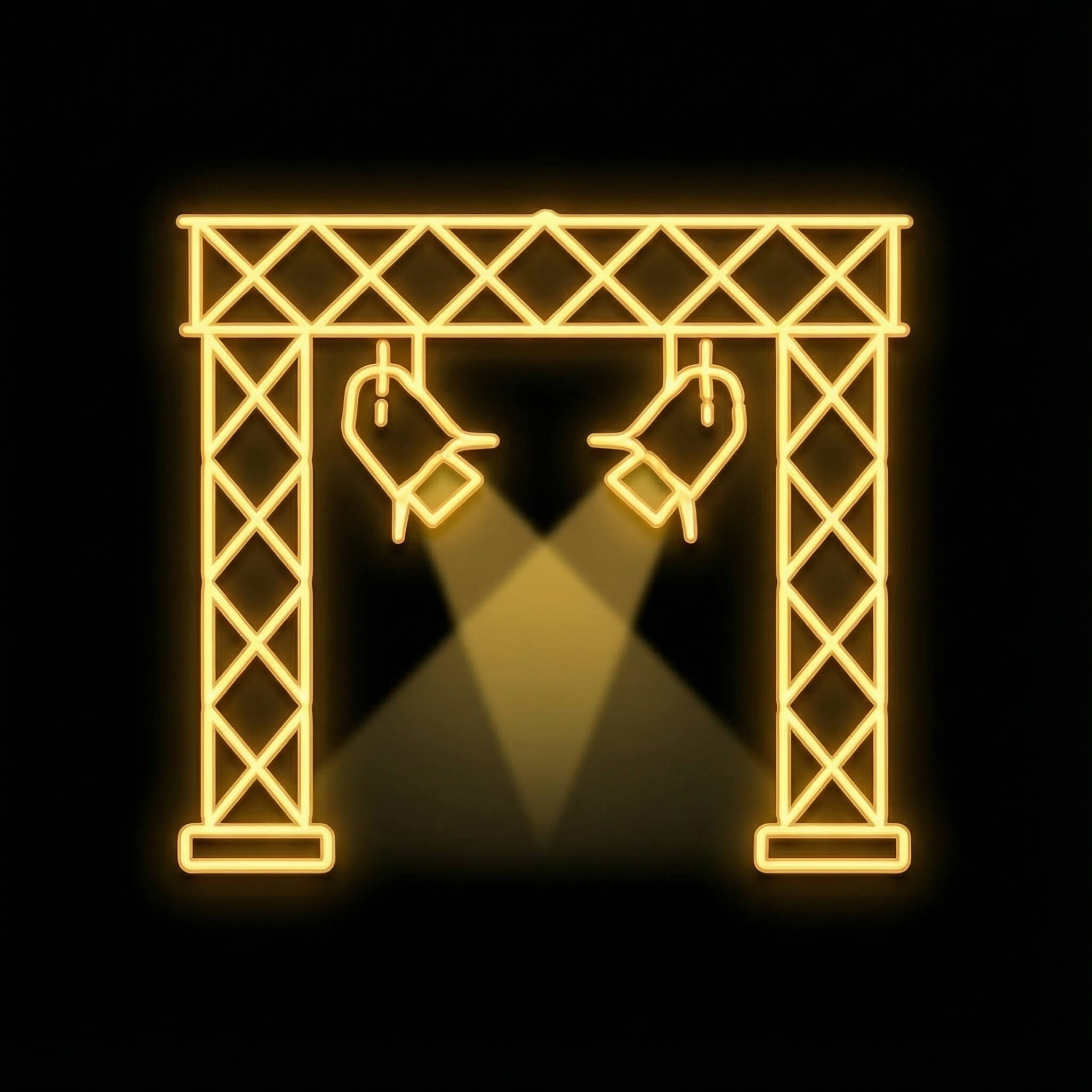 Concert level lighting truss for live band karaoke events