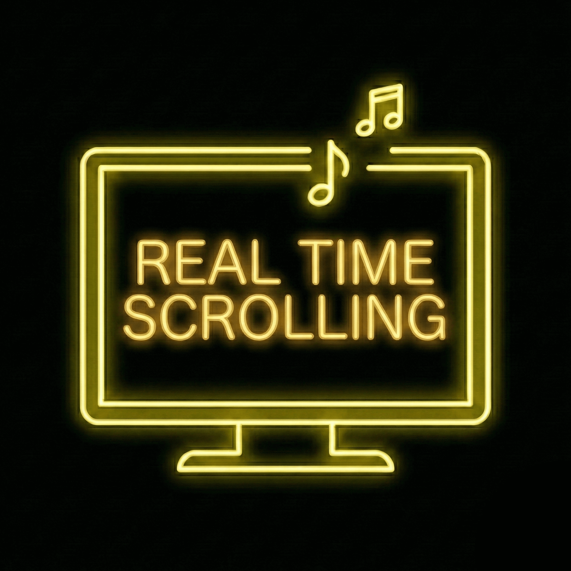 Real time scrolling lyrics screen for live band karaoke singers